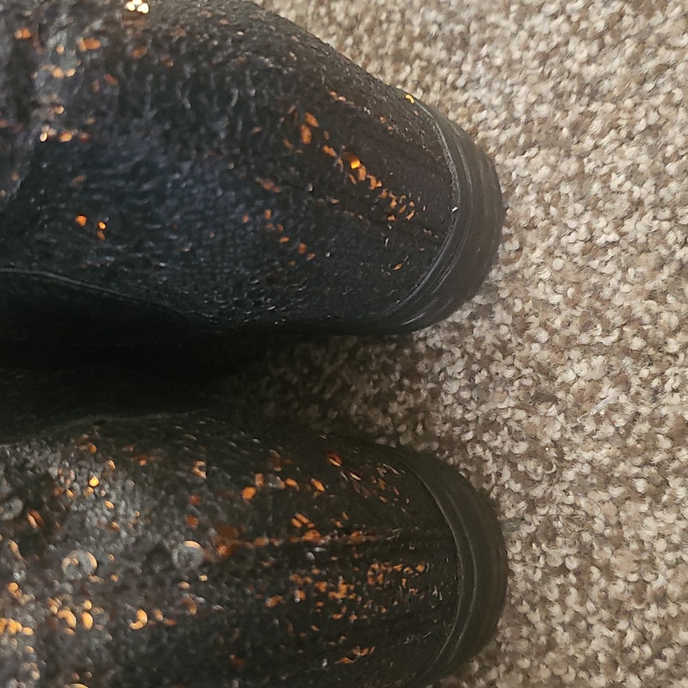 Black and Gold Sequin Converse Wedge Sneakers